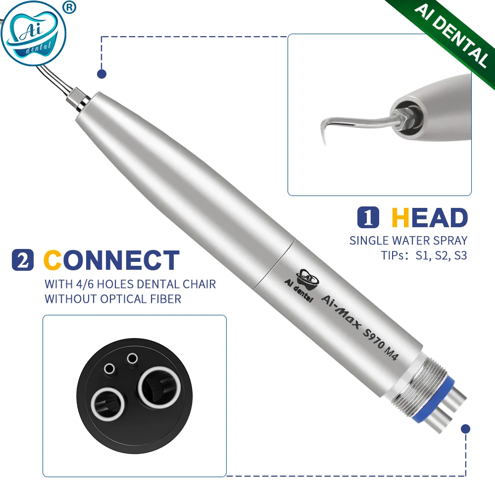 AI-S970-M4 Best Selling 4/6 Holes Ultrasonic Piezo Single Water Spray Air Scaler Handpiece Drill Dental Chair Tooth Unit Prices