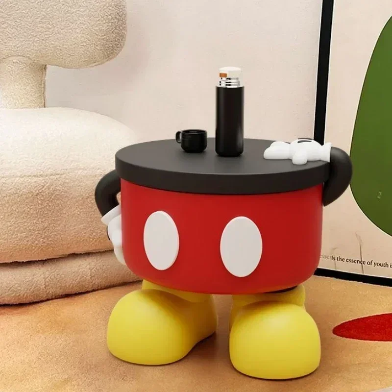

Disney Mickey Mouse Pants Chair Cartoon Creative Bedside Table Resin Shoes Changing Stool Nordic Home Decor Table birthday Gift