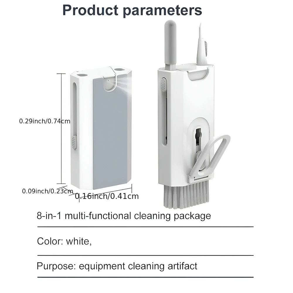 Escova de limpeza Kit para Teclado de Computador, 8 em 1, Fones De Ouvido Caneta De Limpeza, Headset, IPad, Ferramentas Do Telefone, Extrator De Keycap