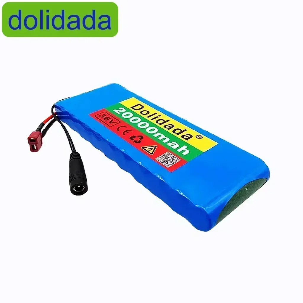 New lithium-ion 18650 battery pack 10S1P, 36V, 20Ah, with BMS 20A, 500W, used for bicycles, cars, electric scooters, belts.