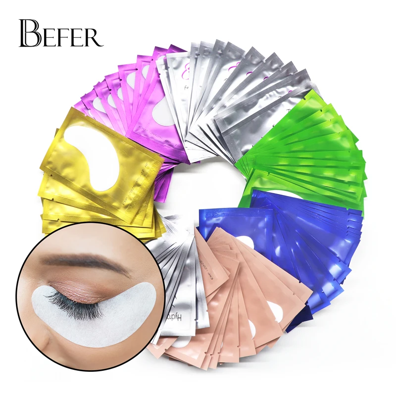 50 Pairs Eye Patches U Shape Under Eye Pads Disposable Gel Patch Lash Extension for Building Eyelid Stickers Make Up Tools