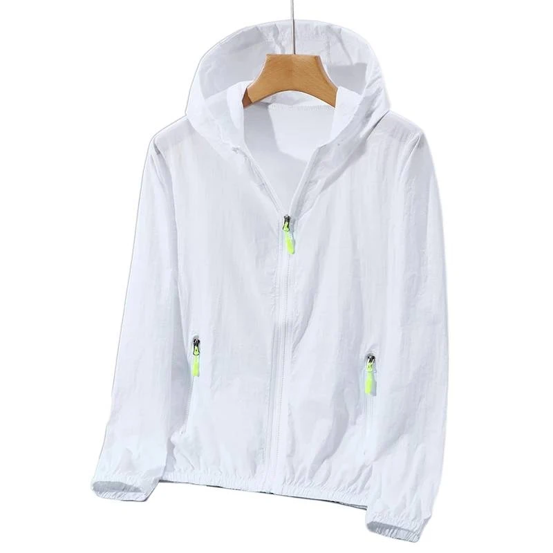 Summer Waterproof Sun Protection Jacket, Men Thin Ice Silk UV Coat, Breathable Hooded Sports Skin Outfit for Couples