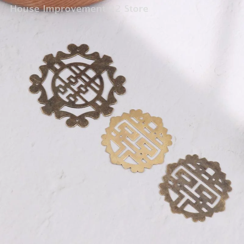 4 Buah Kotak Kayu Sudut Dekoratif Perunggu Antik Tiongkok Pelindung Kotak Besi Penutup Sudut Perangkat Keras Furnitur Kerajinan