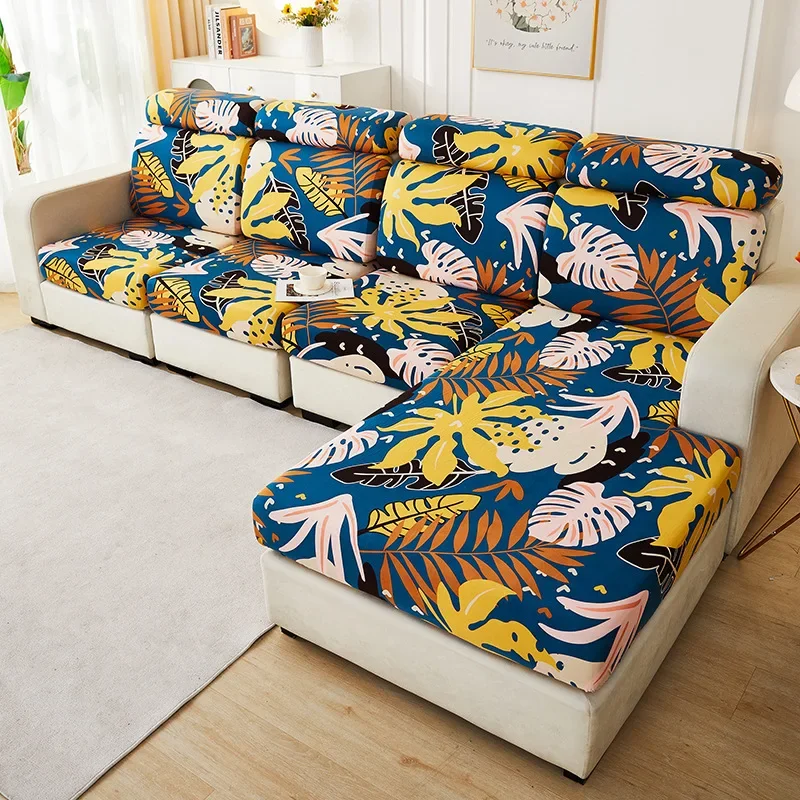 1/2/3/4 Seater Stretch Printed Stretch Sofa Cushion Cover Backrest Cover Protector for Couch Sofa Cover L Shape Slipcovers