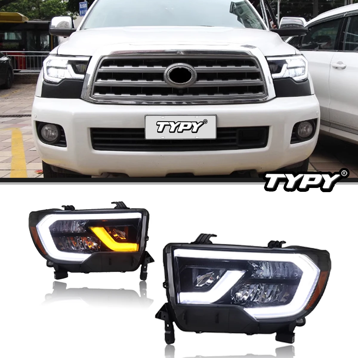 

Auto Accessories LED Headlights With Sequential Car Head Lights Assembly 2007-2017 2018 Tundra Headlamp For Toyota Sequoia