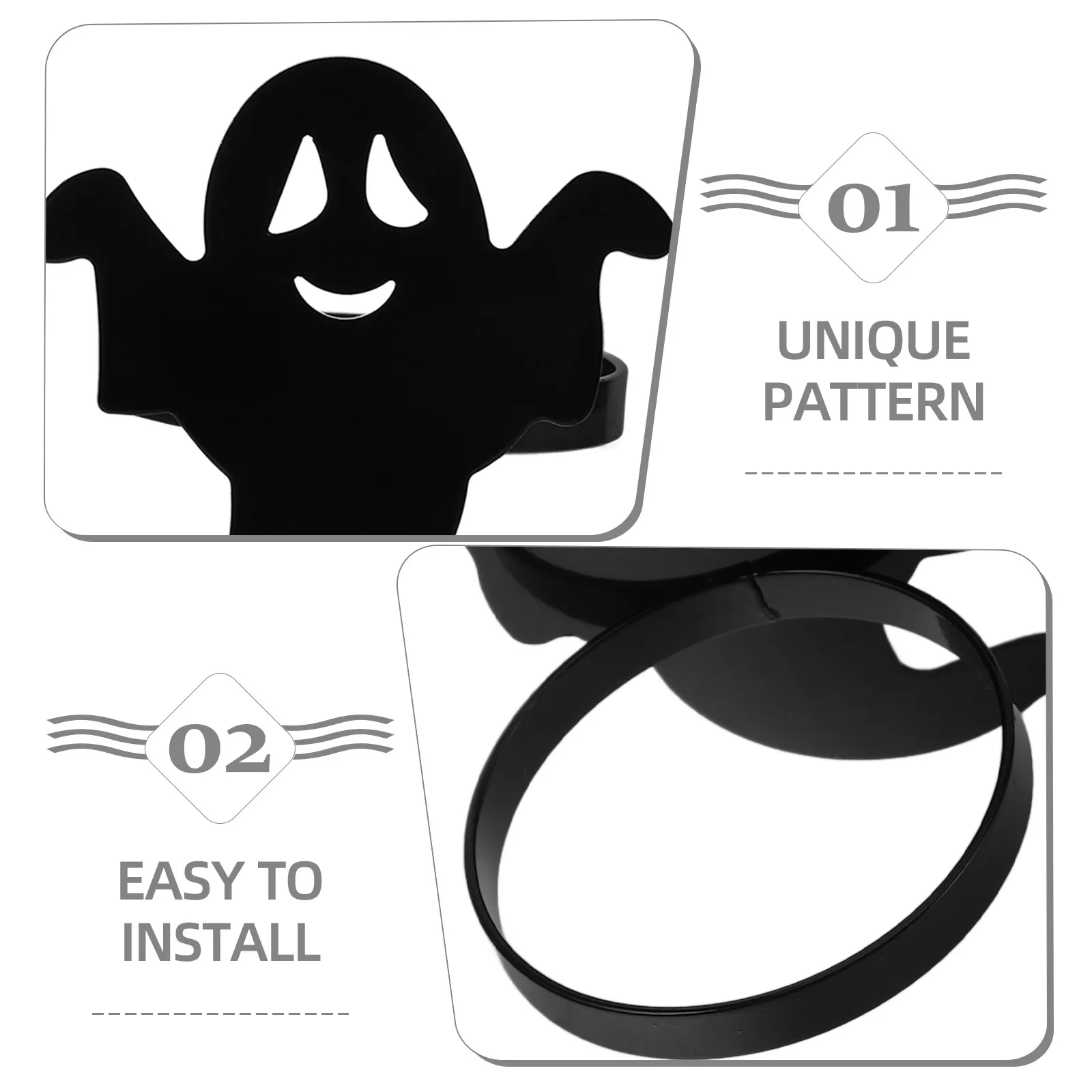 4Pcs Halloween Napkin Rings Set – Alloy Ghost Design Table Decor for Party, Banquet & Festive Table Setting
