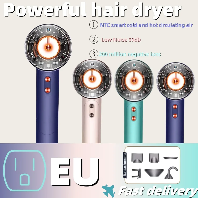 

Professional high-speed hair dryer with negative ions Quick drying Quiet and strong wind hair stylist tools for salon home