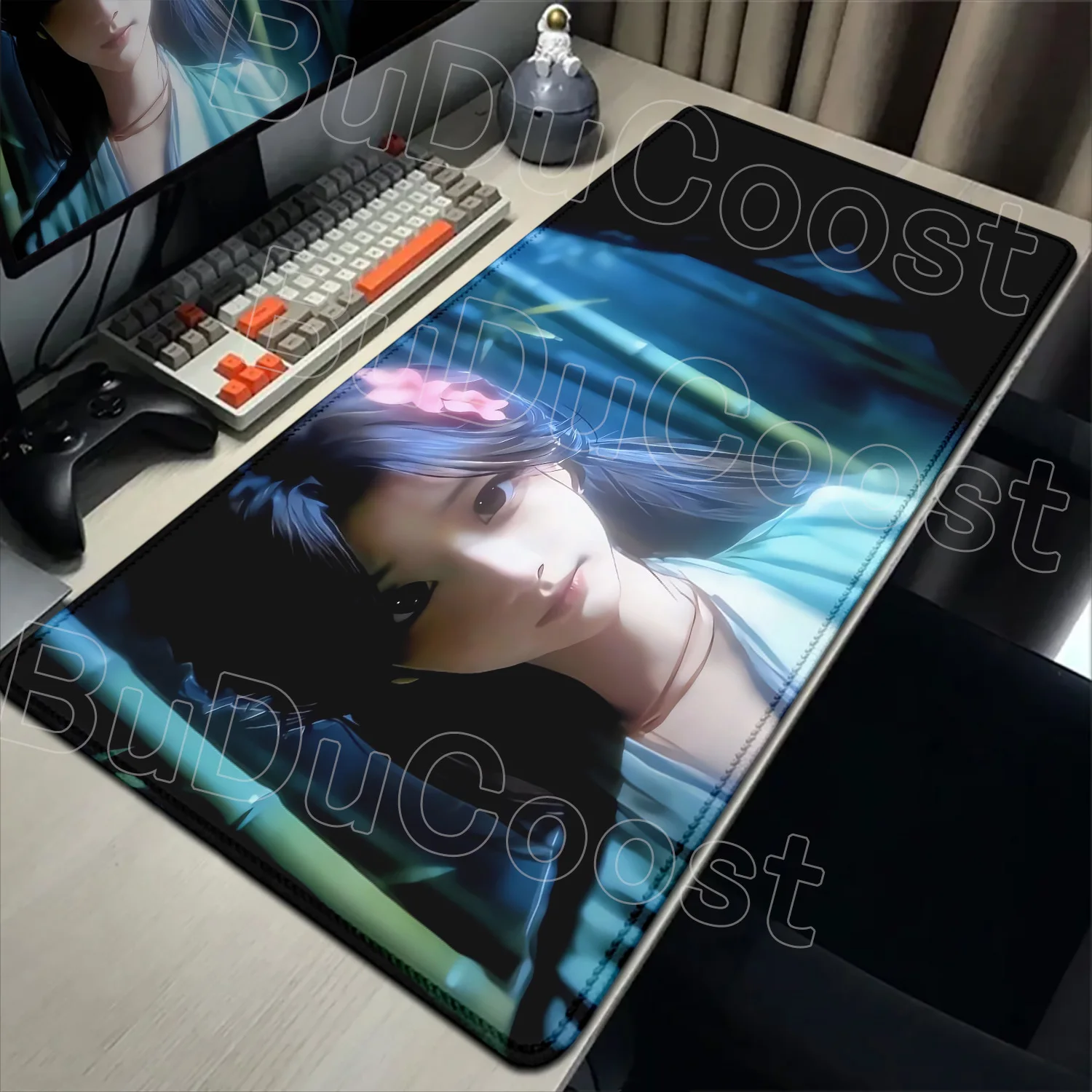 

Beautiful Girls Desk Mat Anime Girl Keyboard Mouse Pad Mousepad Kawaii Mouse Mat Computer Large XXL Non-slip Rubber Rug Mice Pad