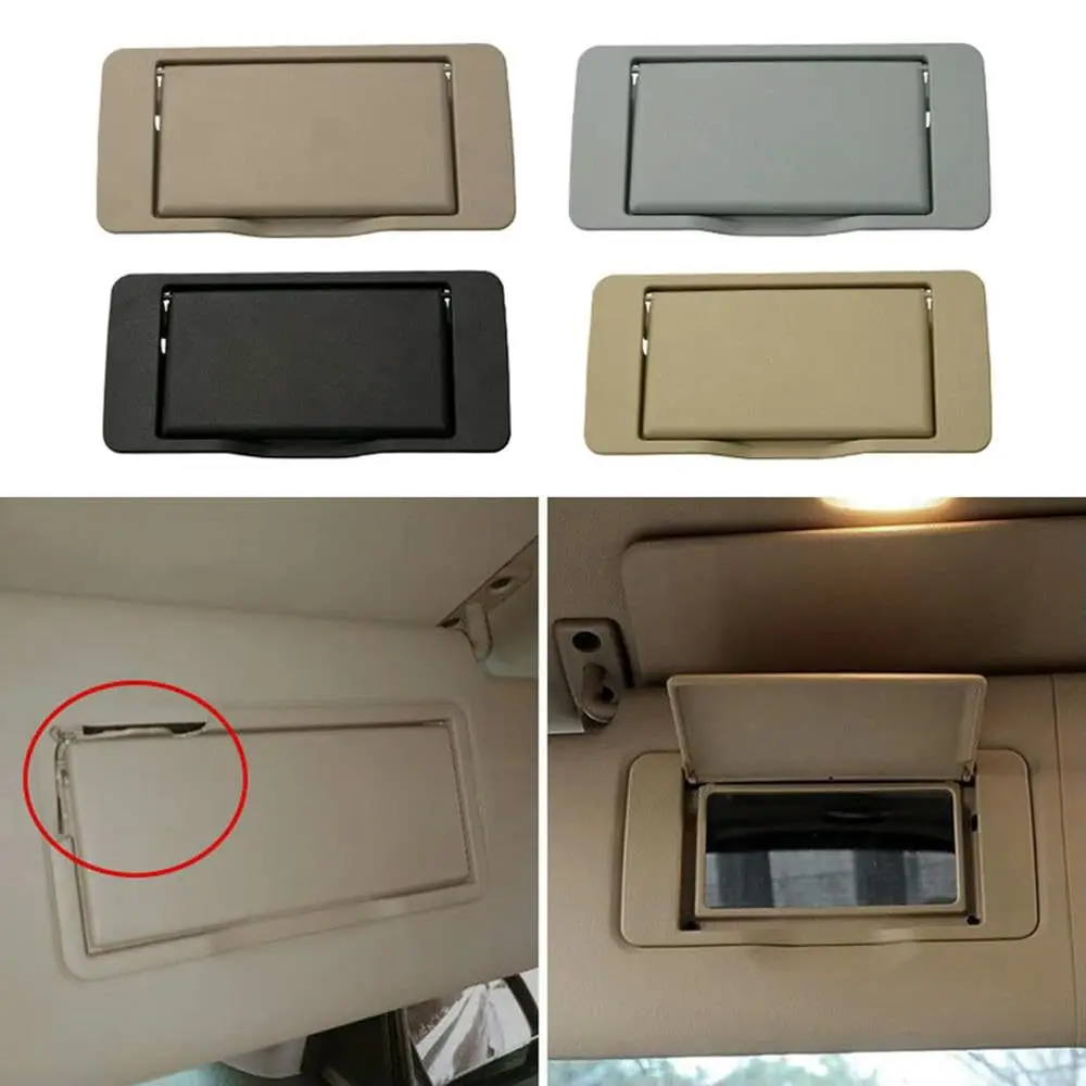 Pair Sun Visor Shade Mirror Cover Interior Makeup Mirror Cosmetic Mirror Cover Black Beige Grey For Mercedes Benz C-Class W203