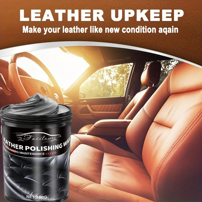 Leather Conditioner and Restorer Cream - 150ml, Deep Conditioning and Protection for Car Seats, Sofas, Jackets, Shoes, Bags, and