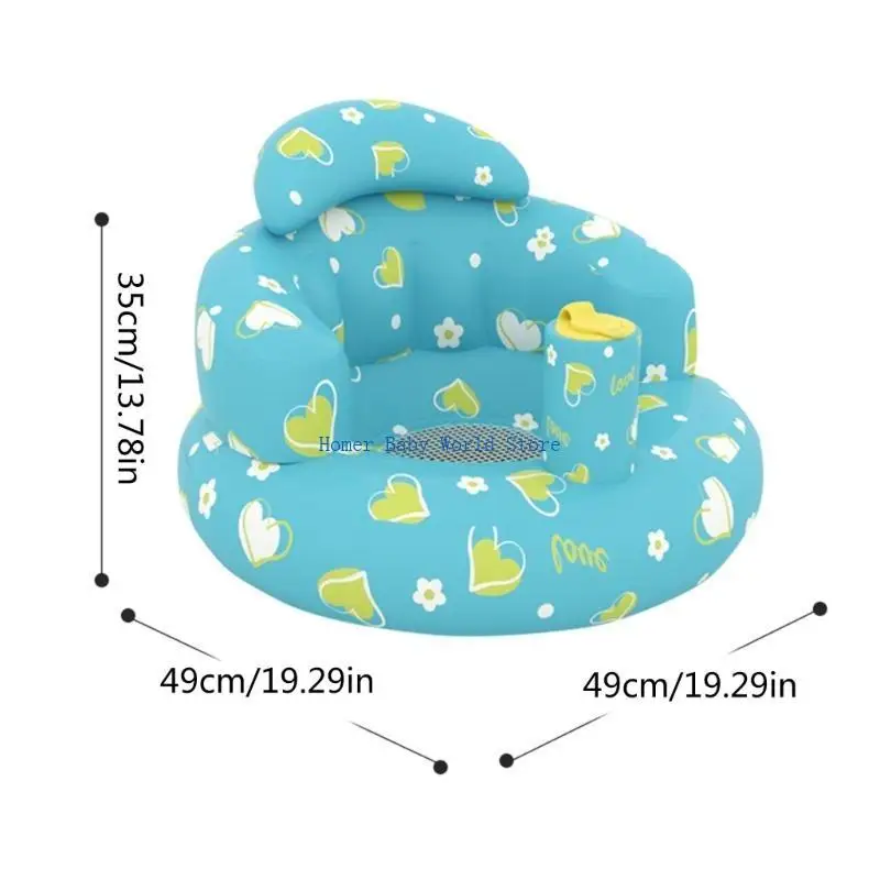 B2QD مقاعد أريكة قابلة للنفخ آمنة للأطفال، كرسي أرضي محمول للرضع قابل للنفخ #6