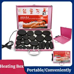 Portable 1 Piece Heating Box Spa Rock Heating Warmer Case,Professional Spa Massage Hot Stone Heater,Can Hold 24 Pcs Rocks