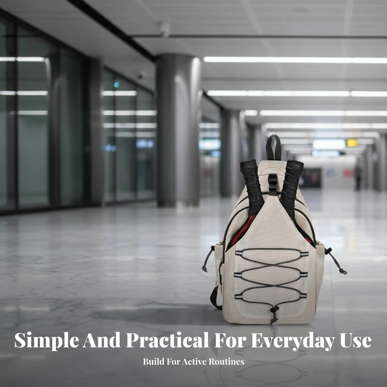

Pickleball Crossbody Bag Padded Compartment Pickleball Equipment Bag Single Shoulder Athletic Bag Water-Resistant for Gym