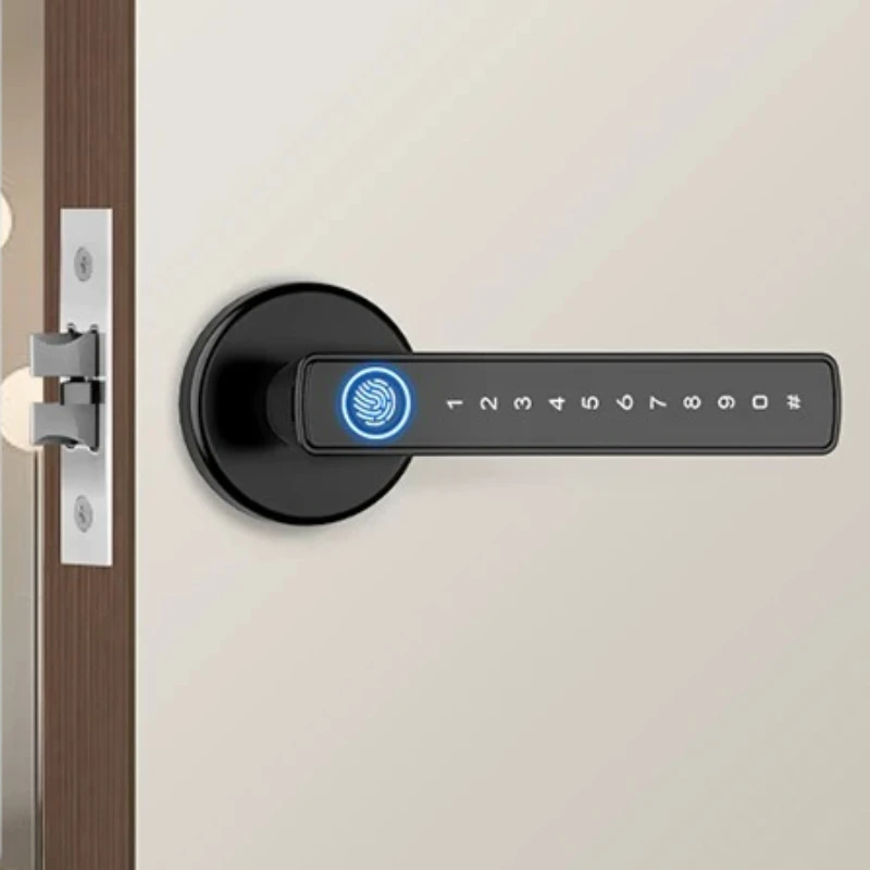 Bluetooth NFC Smart Door Lock, Fingerprint Recognition, Password Keypad, Mechanical Key, Split Handle for Home Office Bedroom