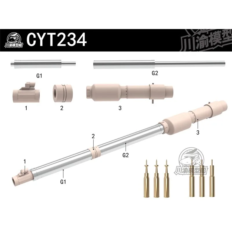 1/35 Scale German Leopard 2A6 Tank Metal Barrel Shell Kit for Rye Field Model 5066 CYT234