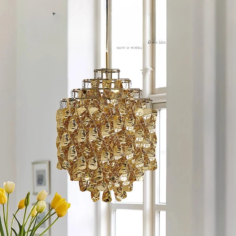 

Danish Design Stainless Steel Gold/silvery Pendant Light LED Spiral ABS Ceiling Chandelier Living Room Bedroom Restaurant Studio