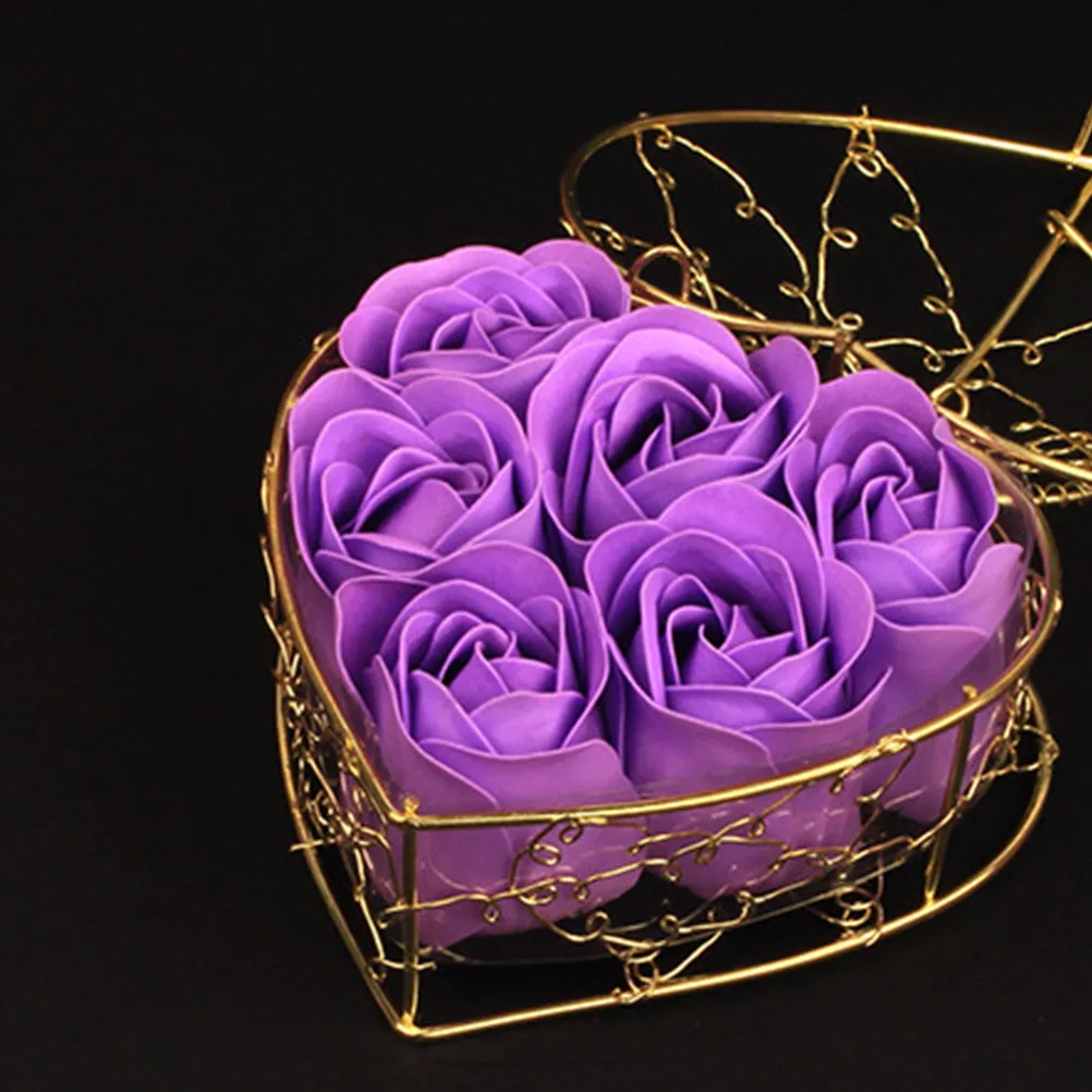 

2 Sets Rose Soap Flower Craft Flowers Decor Valentine's Day Bath Basket Ornament