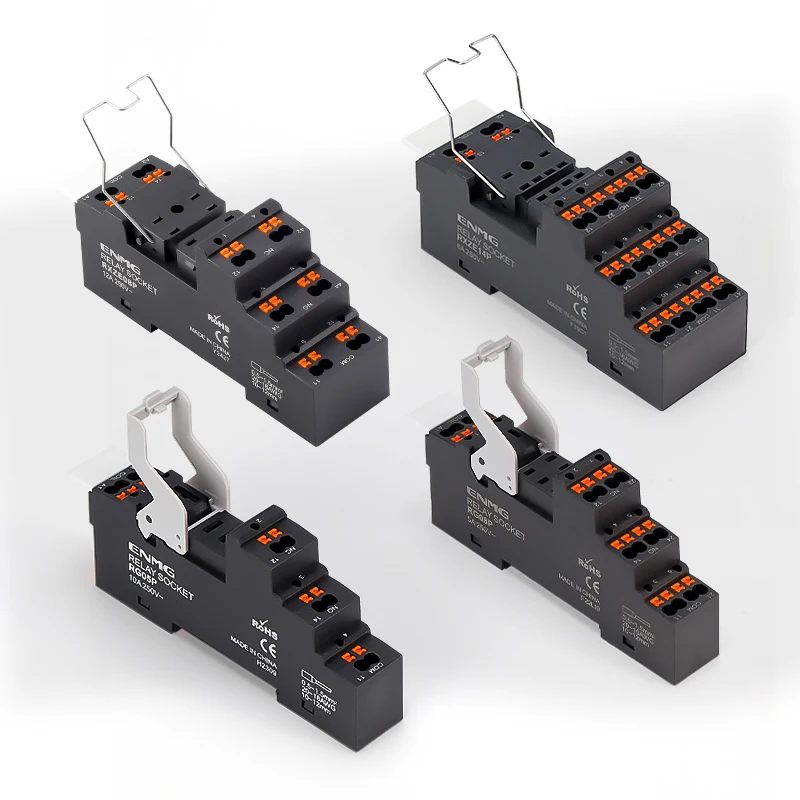 

ENMG Relay Base RG05P 5-Pin RG08P 8-Pin RXZE08P 8-Pin RXZE14P 14-Pin Socket for Industrial Relay Connection High-Quality Relay