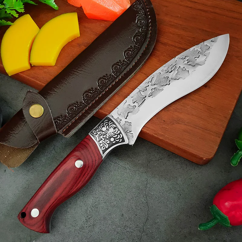 Utility Knife Hand Forged Blade Kitchen Knives Cleaver Meat Fish Fruit Vegetable Chef Slicing Cooking Butcher Boning Knife Tools