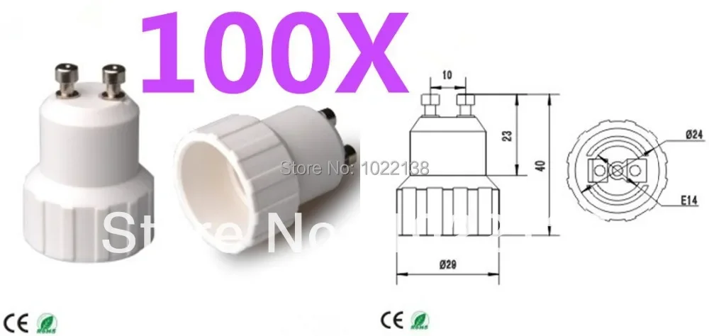 100pcs GU10 to E14 led lamp holder socket adapter Light Lamp Bulb converter Free Shipping With Tracking No.