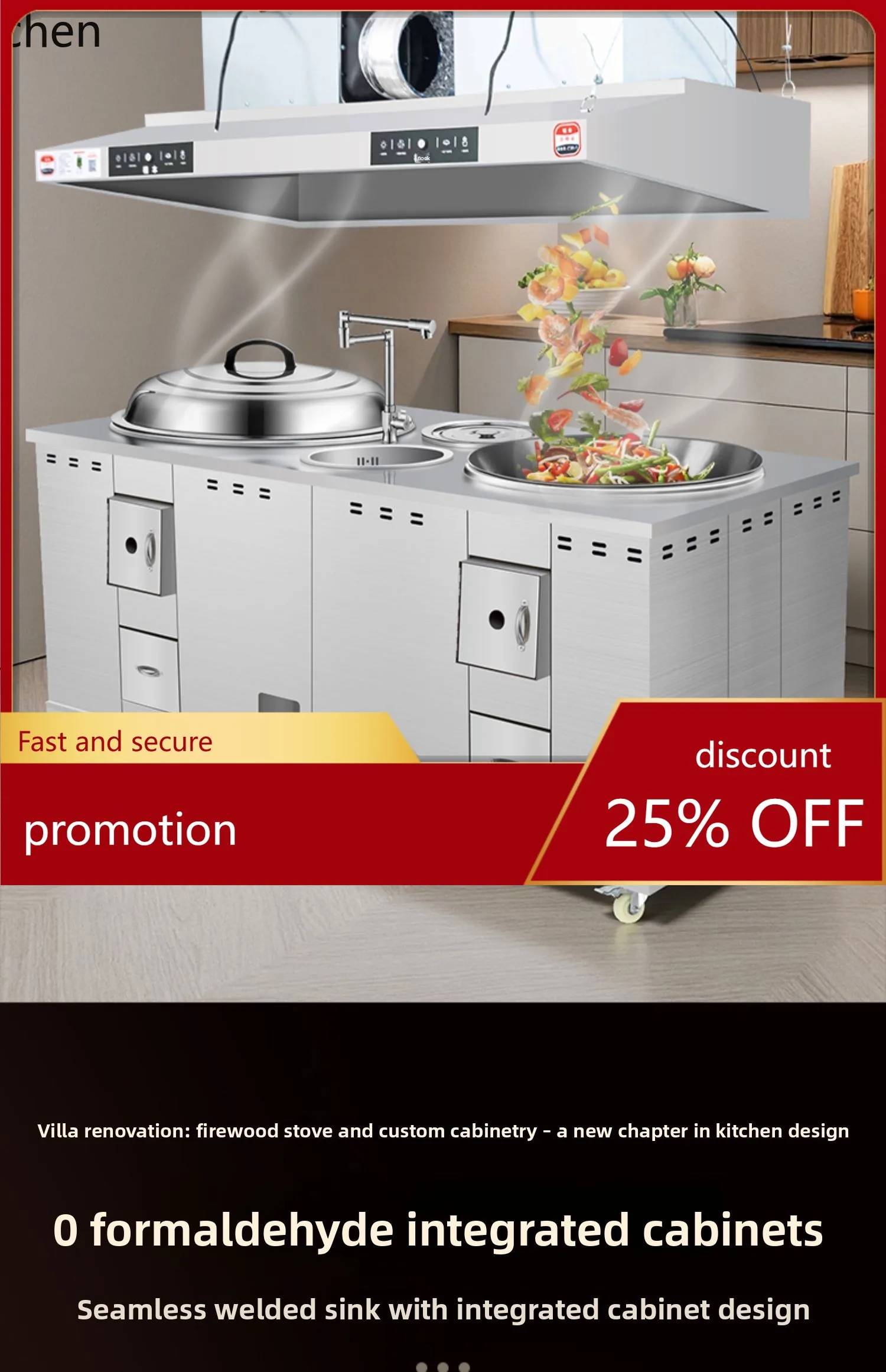 

CZ Thickened Stainless Steel Stove for Home Use Wood-Burning, Mobile, High-End Villa, Self-Built House, Compatible with Cabinets