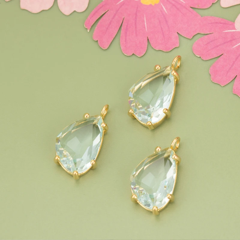 assoonas, ME97, Schmuckzubehör, 18k Gold rhodiniert, Kupfer, Glas, handgefertigt, Anhänger, Schmuckherstellung, DIY-Anhänger, 6 Stück/Lot – Detail 11