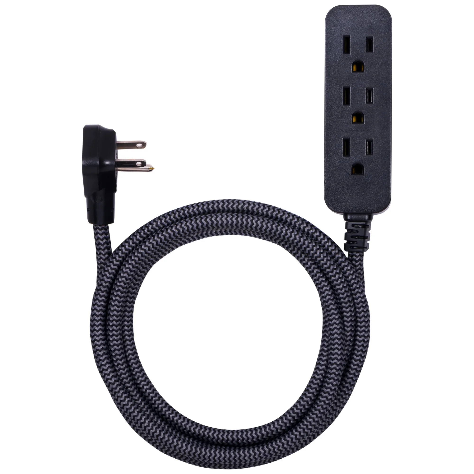 

Extension Cord, 8ft., 3-Outlet Surge Black/Gray, 2 Pack