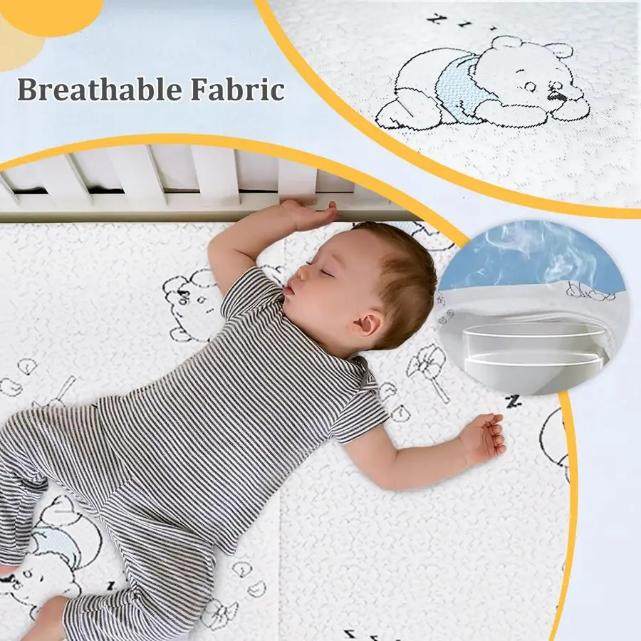 وسادة مرتبة آند بلاي، مرتبة أطفال ثلاثية الطي مزدوجة الجوانب مقاس 38 × 26 للعب مع غطاء قابل للتنفس وقابل للغسل، ذاكرة محمولة #6