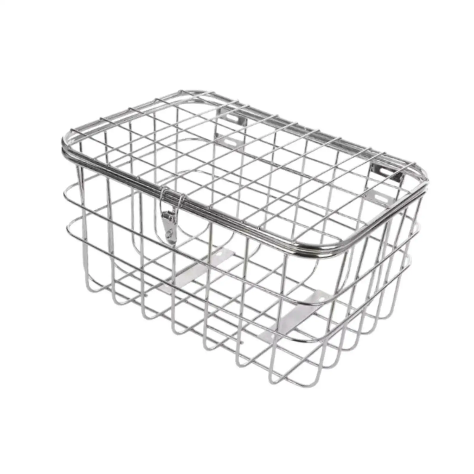 

Rear Bike Basket Bicycle Storage Basket Easy to Install Metal Large Capacity with Lid Pet Carrier for Riding Luggage Hiking