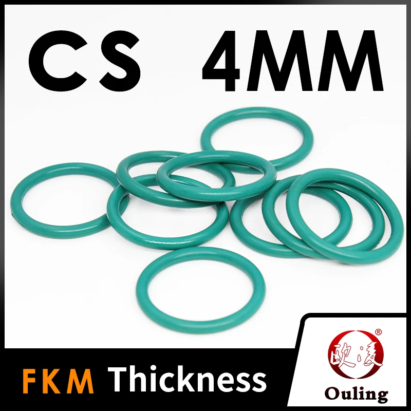 Thickness CS4mm Green FKM Fluorine Rubber O-rings Seals Gasket Washer Temperature Resistant Wear-Resistant O-ring