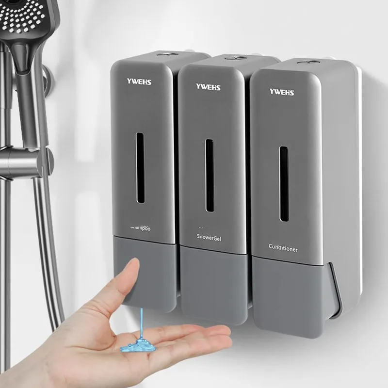 Dispensador de shampoo de sabão de cozinha parede pequena esponja transparente dispensador de shampoo montado distribuir sabão líquido itens do banheiro