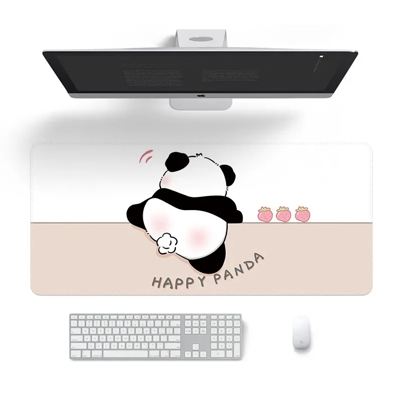 Panda Pattern Mouse Pad Cartoon Kawaii Desk Pad for Girls Table Decor Home Office Computer Keyboard Deskpad Gaming Accessories