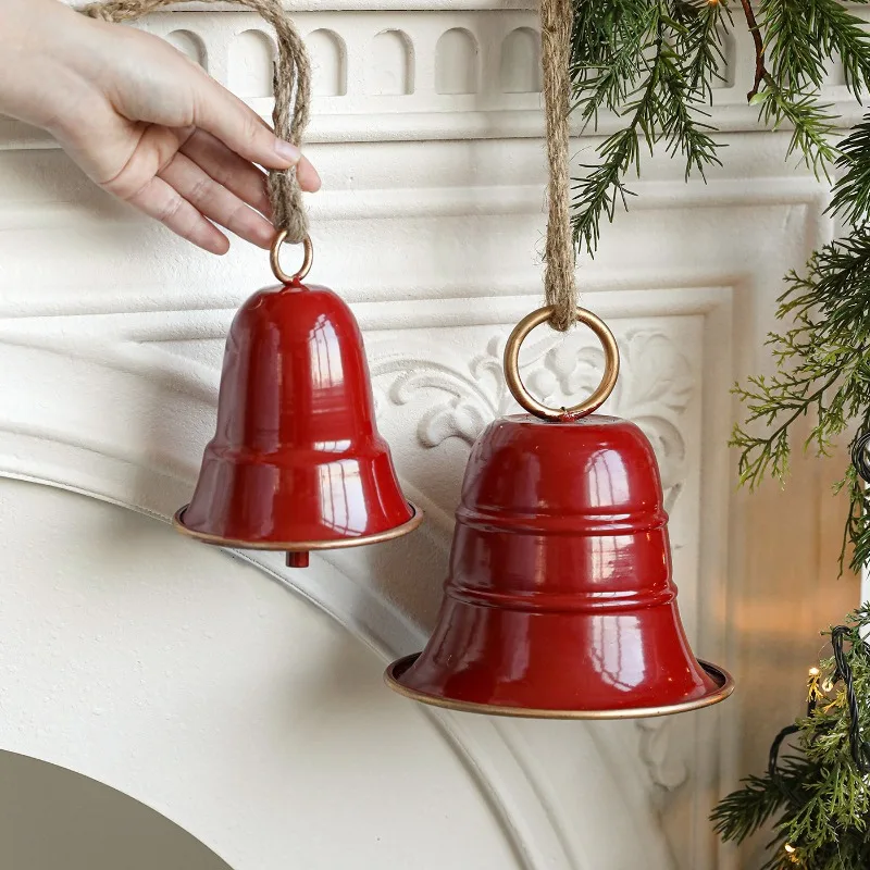 New Christmas Bell Hanging Pendant For Tree Door Wall Indoor Holiday Scene Decoration Ornament Supplies