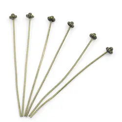 30pcs Handmade Ball Head Pins Antique Bronze Color DIY Making Necklace Earrings Jewelry Findings 5.2cm(2