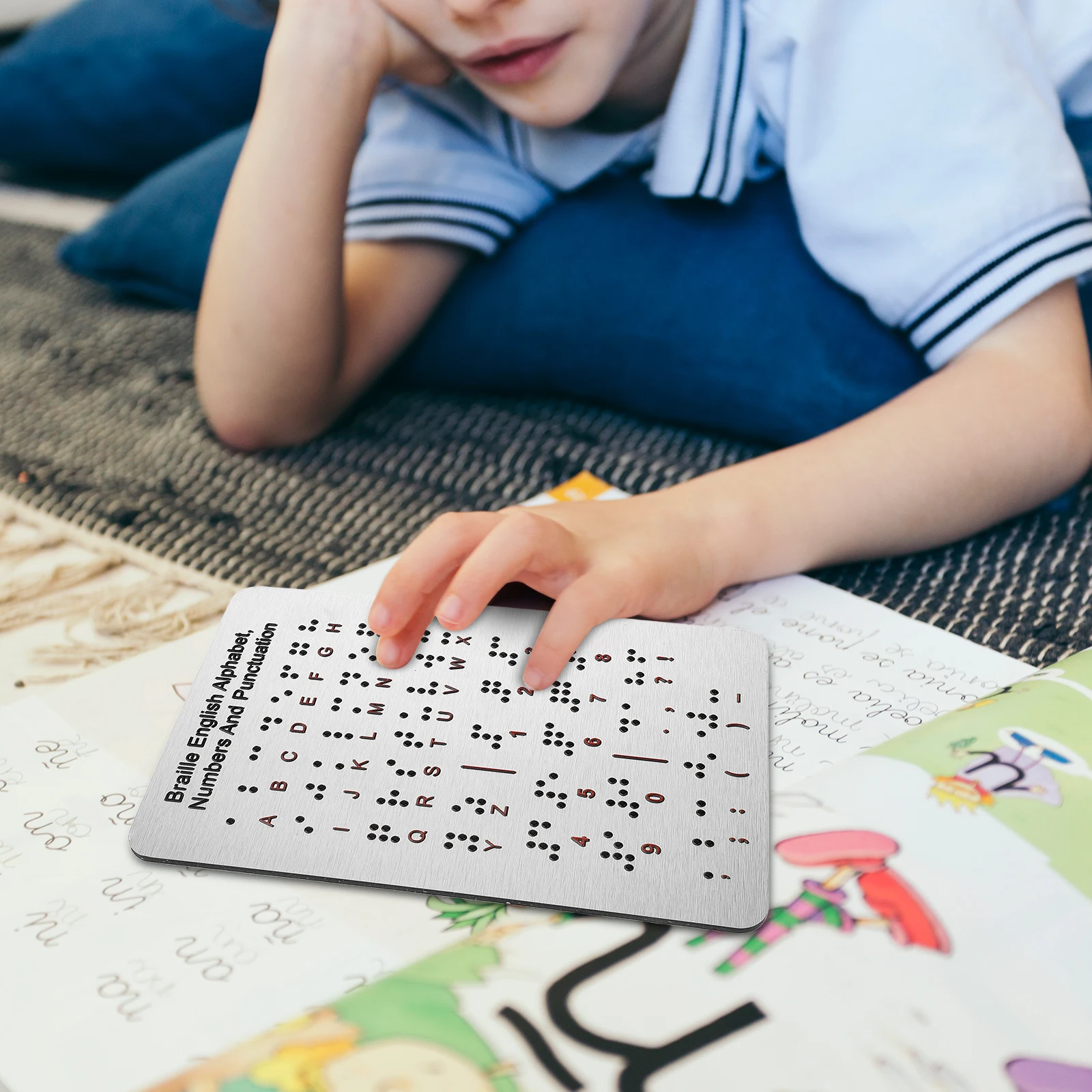 

Braille Alphabet Board Tactile Learning Tools Raised Dots Visually Impaired Children Braille Education Supplies Health Care