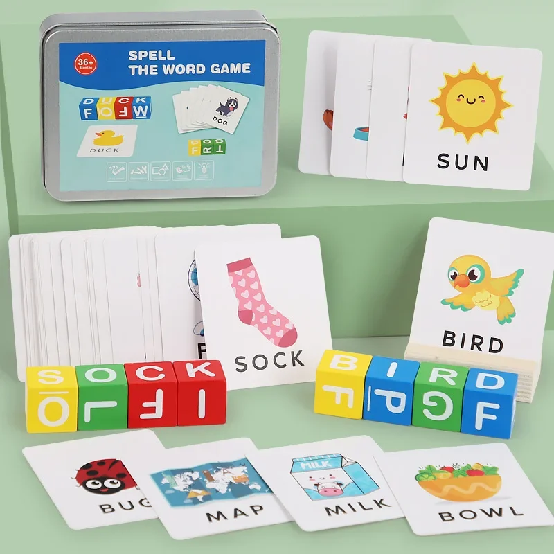 

Hot Sale Children's Spelling Word Battle Building Blocks Interactive Board Game Baby Educational Early Education Toys
