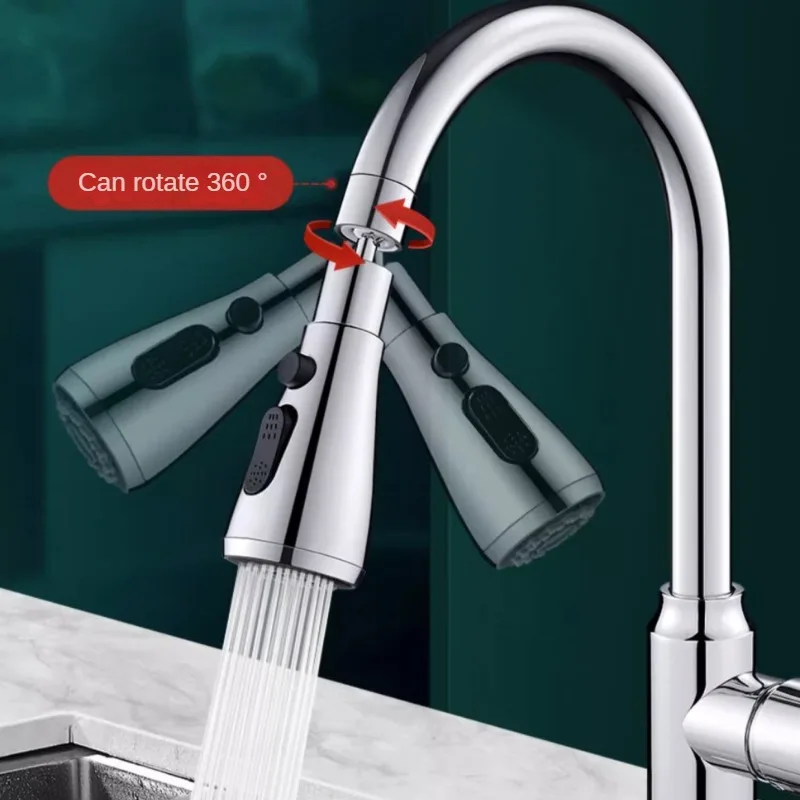 Aerador Universal Kitchen Faucet, Anti-Splash Faucet Extender, Bico do filtro da torneira de água, Rotação 360 °, Economia de água, 3 modos