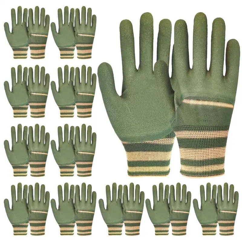 Gardening Gloves 12 Pairs Non-Slip Men Work Gloves Multifunctional Labor Working Gardening Accessories Breathable Thickened