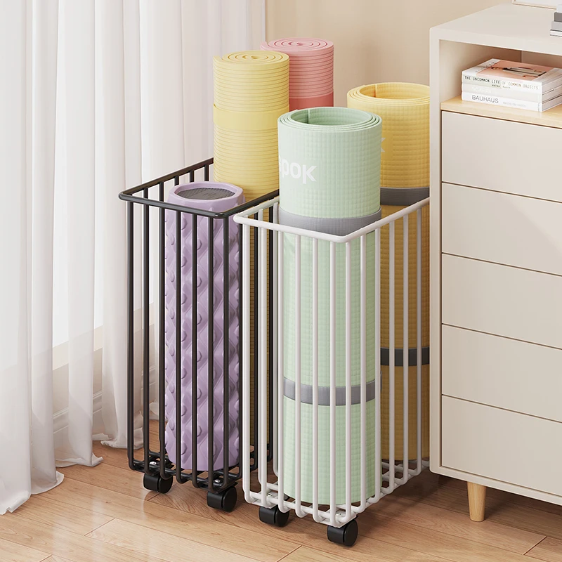 

Fitn Equipment Yoga Mat Storage Ra Foam Roll And Badminton Raet Storage Box Movable Home Gym Space Saving Organizer