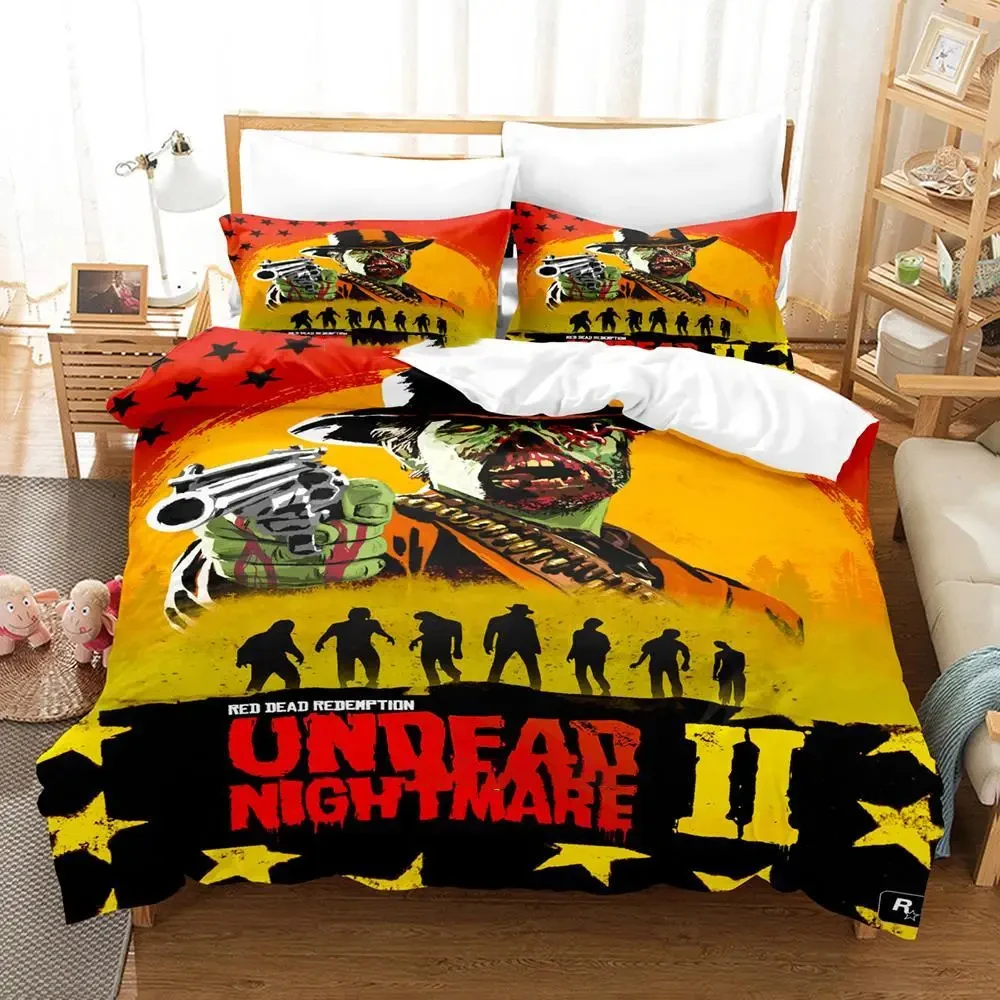 3D Print Game Red Dead Redemption 2_3pcs Bedding Sets Duvet Cover Set With Pillowcase Twin Full Queen King Bedclothes Bed Linen