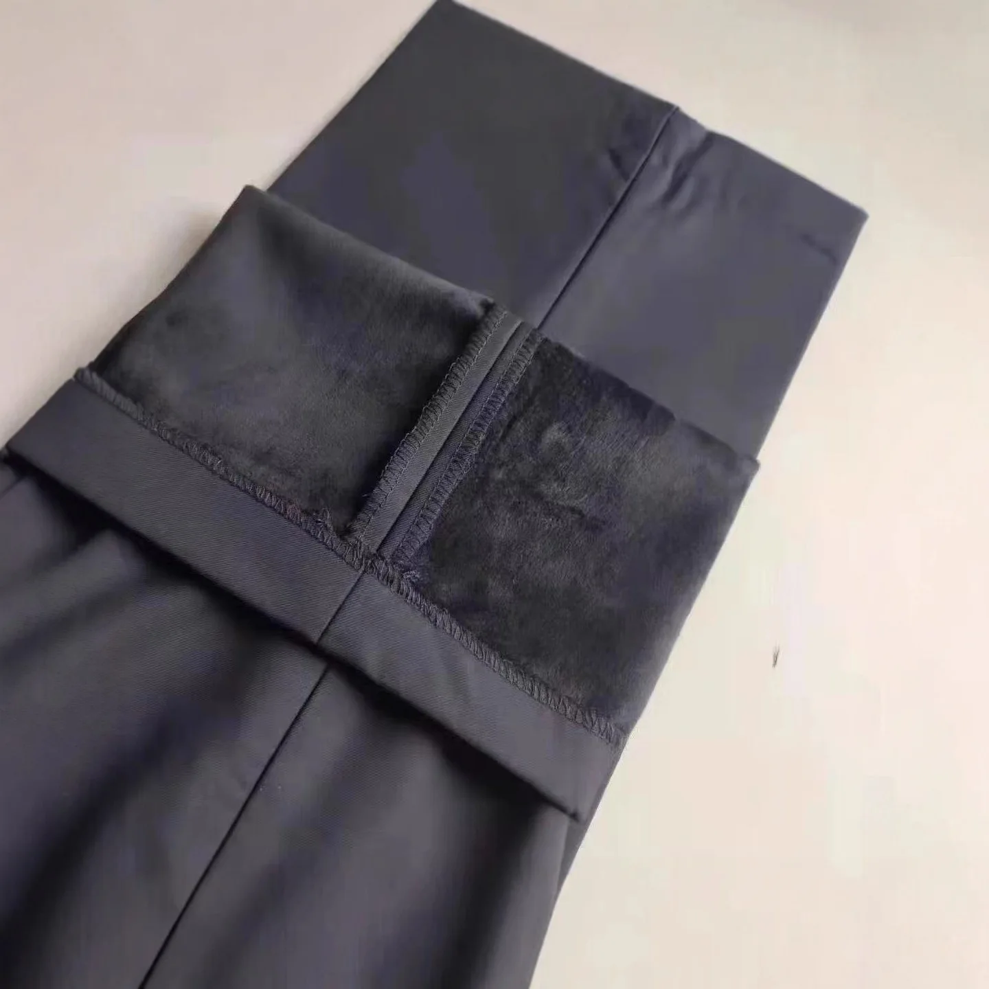 

Thiened Fce Winter Trousers Elastic Waist Securi Guard orm Warm Busin Cotton Blend Long Pants for Commuting