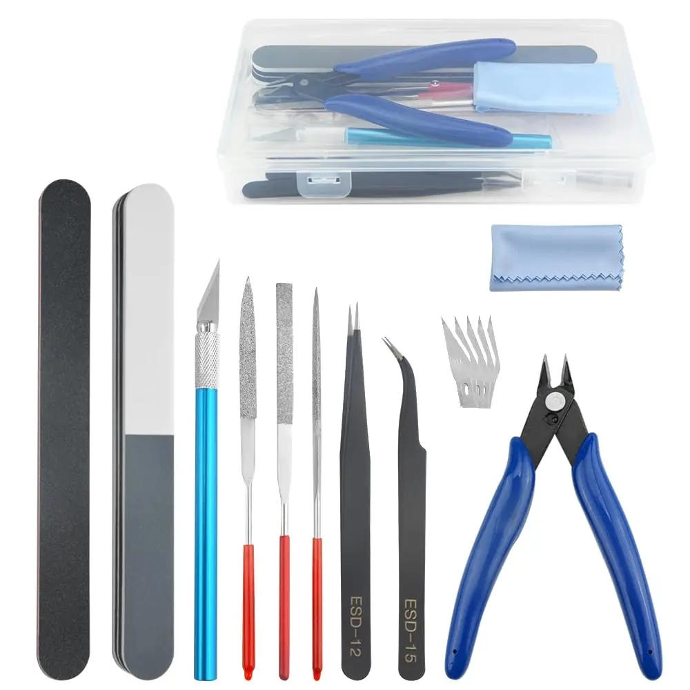 Kit de herramientas para modelos de 15 piezas para fabricantes de modelos, juego de herramientas para hacer modelos, accesorios para hacer modelos, herramientas básicas, kit para edificios