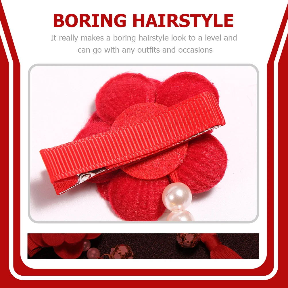 

Flower Hairpin Chinese Accessories Barrette Clip Clips Cute Decoration Tassel
