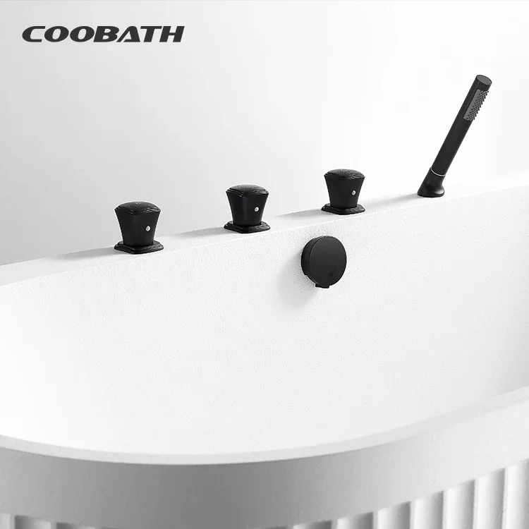 Indoor Bathroom Soaking Whirlpool Air Jacuzzi Modern Artificial Stone Freestanding Spa