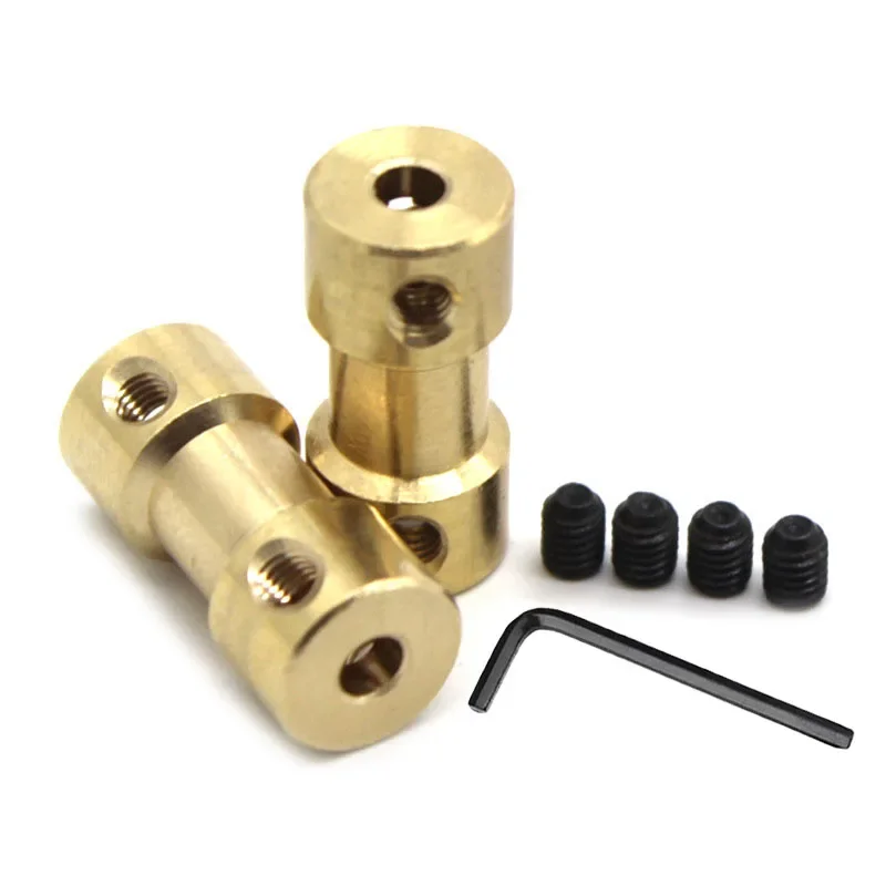 Brass Rigid Motor Shaft Coupling Coupler Motor Transmission Joint Connector Sleeve Adapter 2mm 2.3mm 3mm 3.17mm 4mm 5mm 6mm