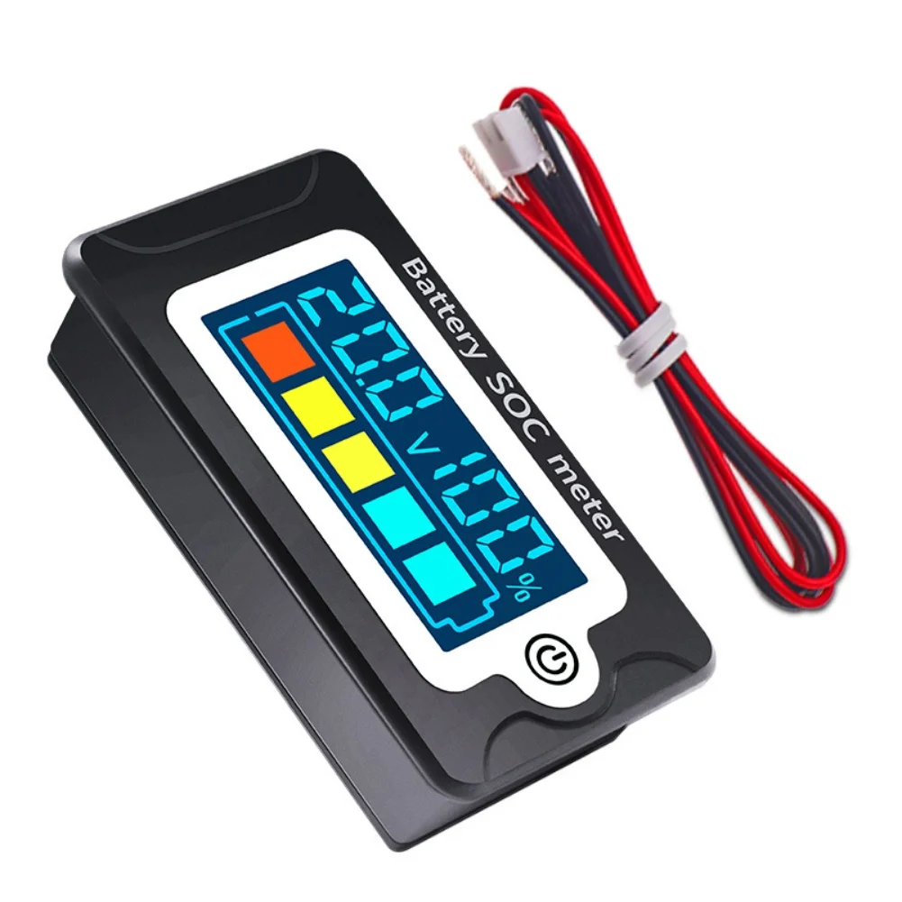 High-definition LCD Color Screen For Intuitive Waterproof Battery Capacity Indicator Voltmeter Digital Display Battery Tester