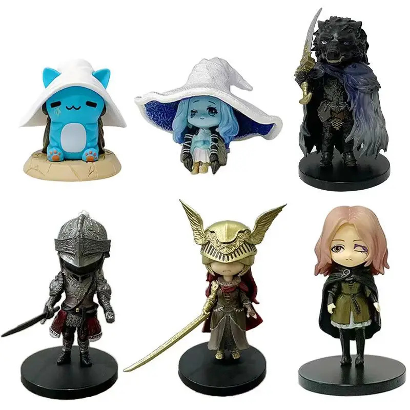 

Elden Game Peripheral Q Version Kawaii Ranni Cat Melina The Half-Wolf Malenia Action Figure Model Room Decoration Collect Gift