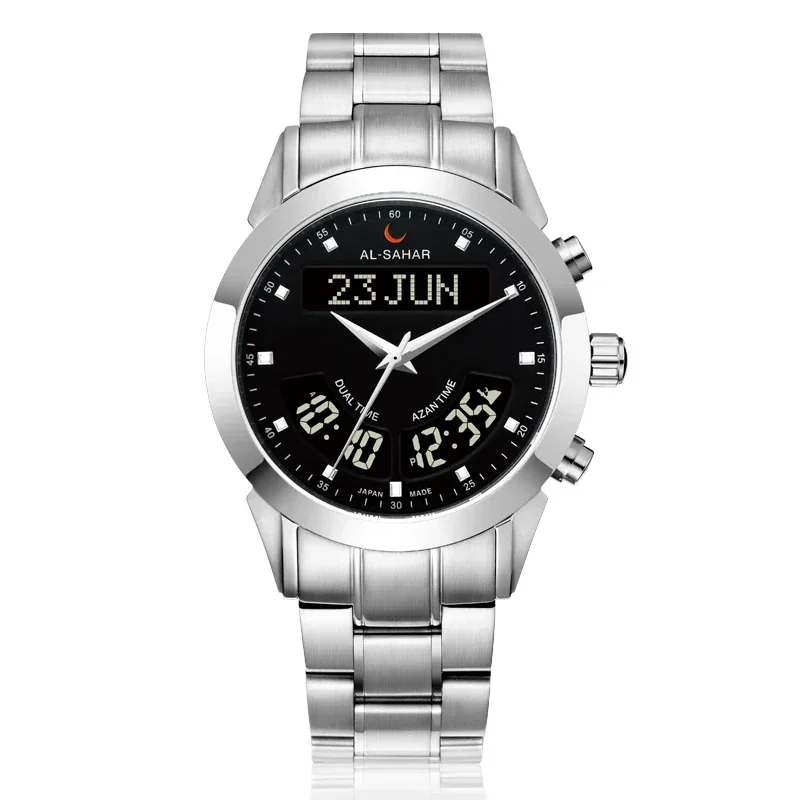 Azan  Watch Prayer with Automatic Mosque Prayer Reminder Athan Auto-Qibla Digital Dual Time Clock