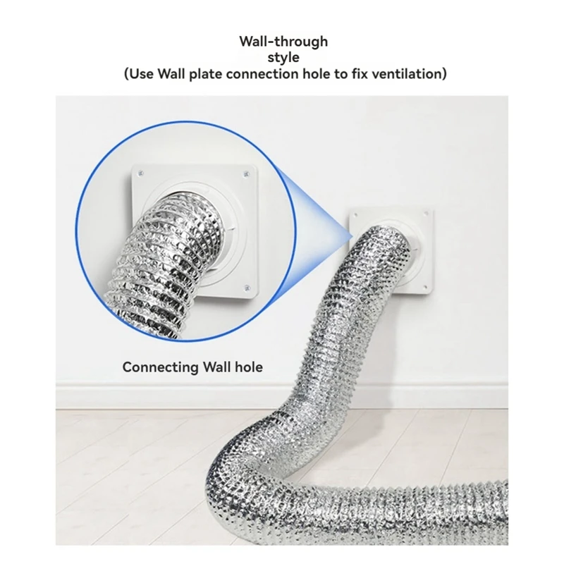 Dryer Vent Wall Plate With Hose(4 Inch 8 Feet),Twist Lock Dryer Vent Connector Kit,4 Inch Dryer Duct Connector Flange image 2