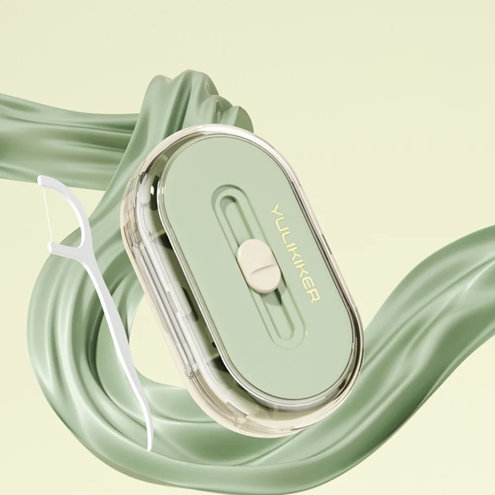 Plastic Dental Floss Dispenser Automatic Pop-Up Slide Mechanism Floss Pick Dispenser Dental Floss Case Travel Toiletry Storage